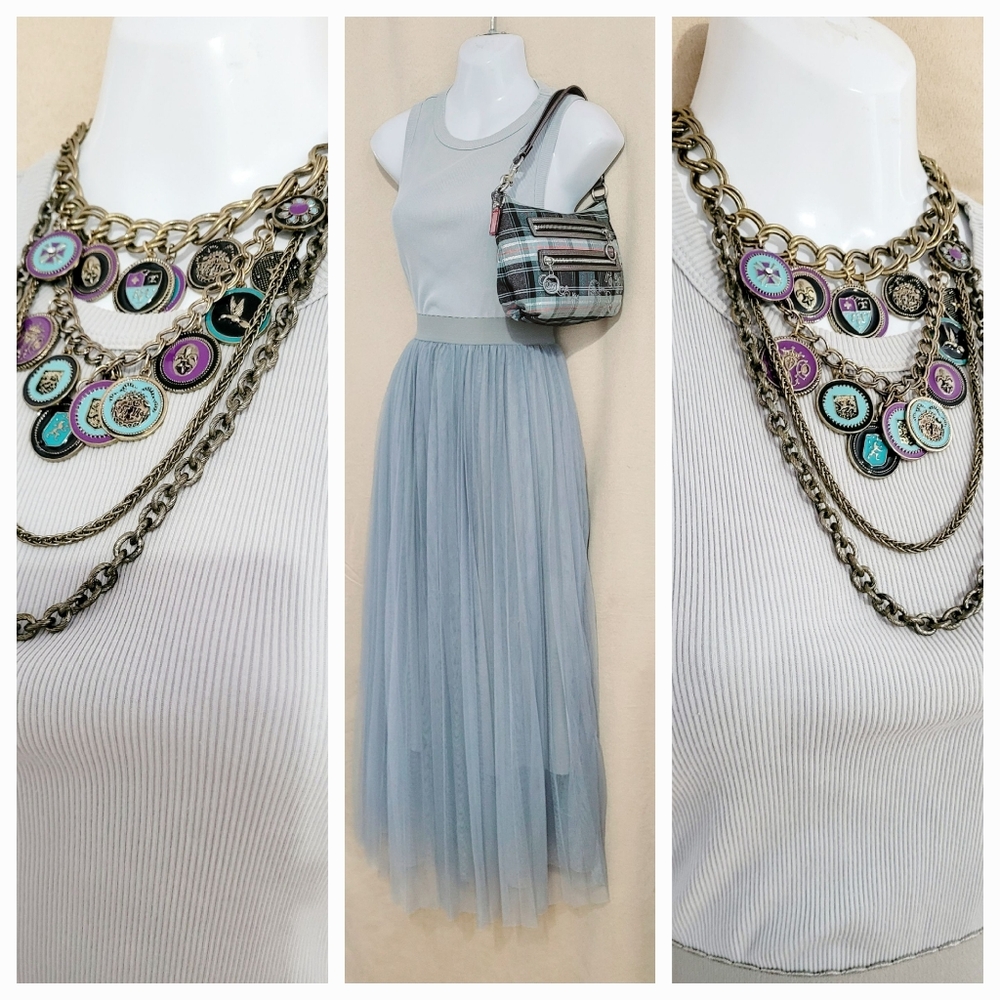 Multicolor Layered Necklace - Picture 6 of 8